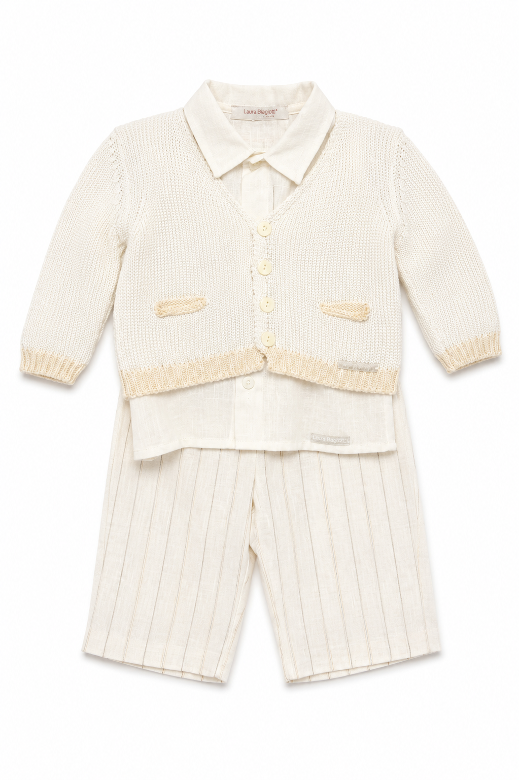 Completo Elegante Bambino con Gilet, Camicia e Pantalone Corto – Laura Biagiotti