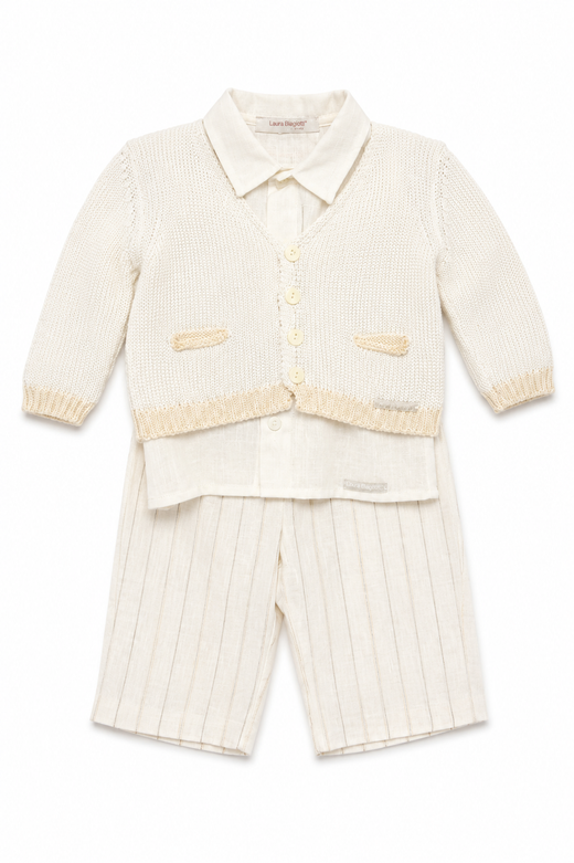 Completo Elegante Bambino con Gilet, Camicia e Pantalone Corto – Laura Biagiotti