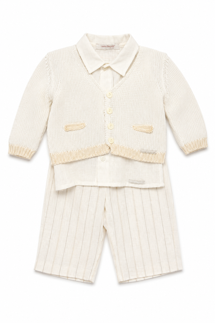 Completo Elegante Bambino con Gilet, Camicia e Pantalone Corto – Laura Biagiotti