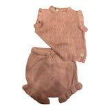 Set prima nascita neonato in cotone rosa– Maglificio di Verona