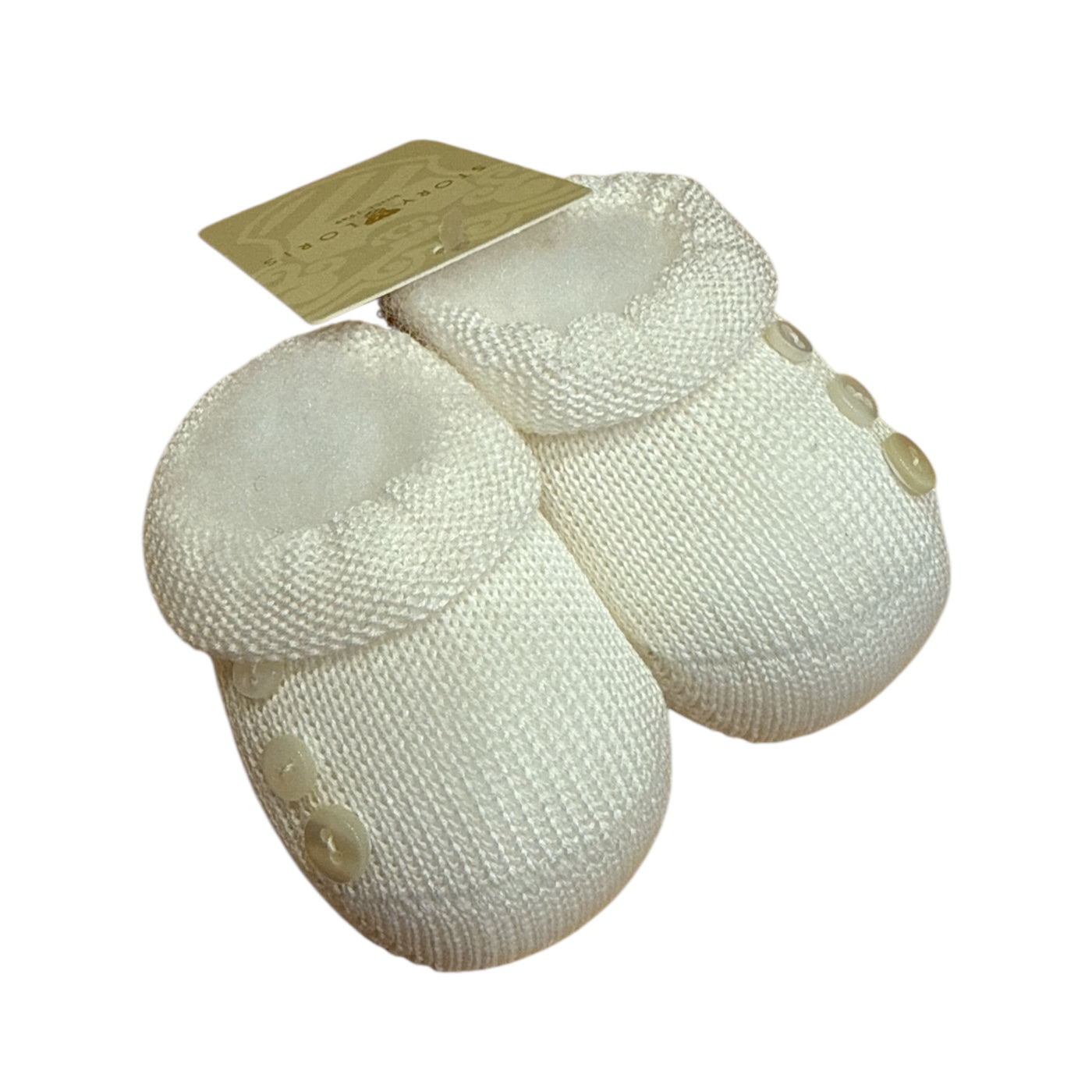 Scarpine neonato panna con bottoncini – Story Loris