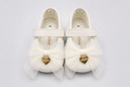 Ballerine Neonata Avorio con Cinturino, Fiocco in Tulle e Cuore – Le Bebé