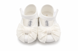 Ballerine Neonata Bianche con Cinturino e Maxi Fiocco – Aletta
