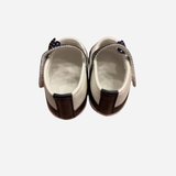 Scarpine Neonata Eleganti Nero Panna con Fiocco a Pois