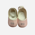 Scarpine Neonata Vichy Rosa con Cinturino e Strass Romeo Gigli