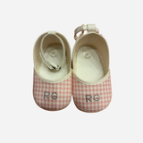 Scarpine Neonata Vichy Rosa con Cinturino e Strass Romeo Gigli