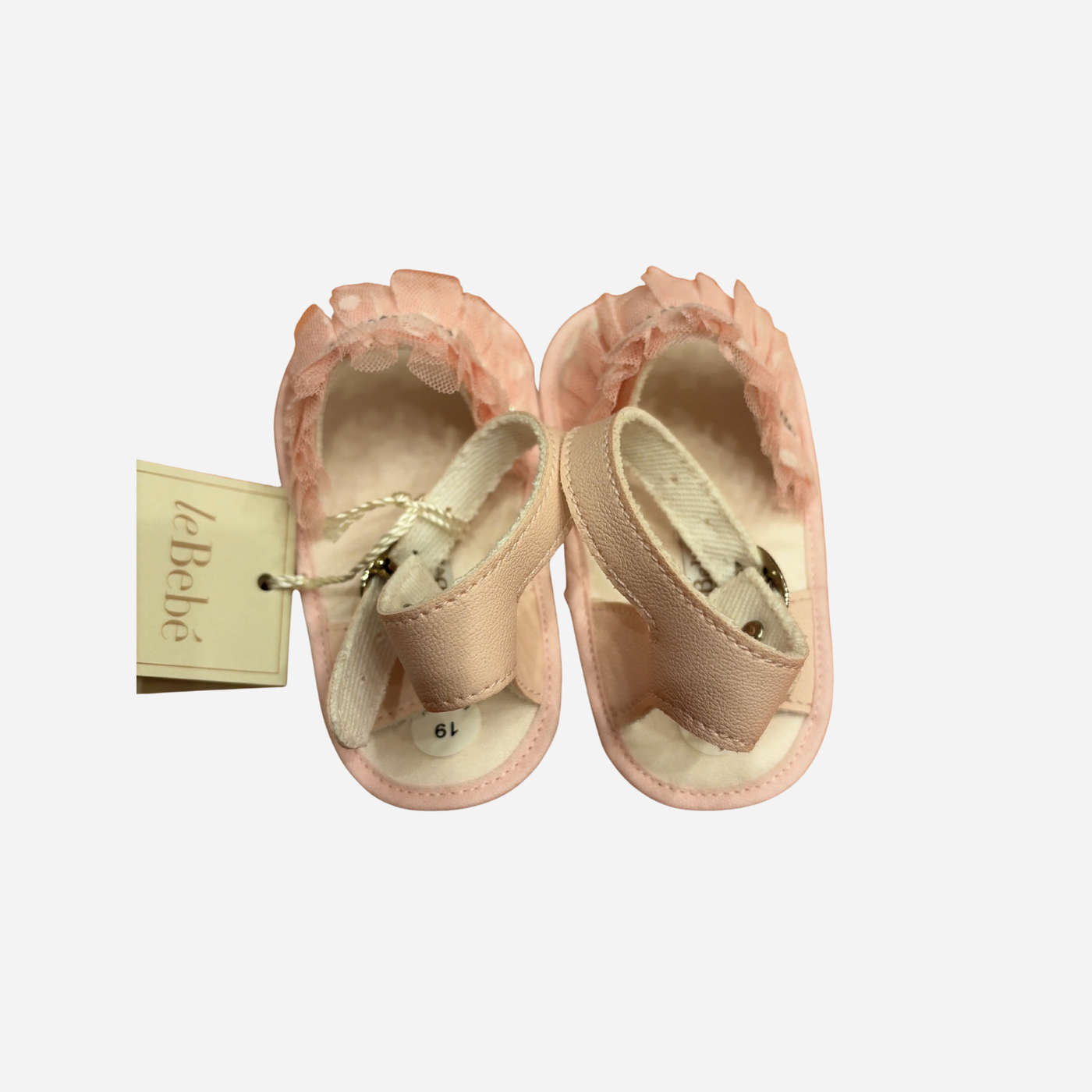 Sandali Neonata Le Bebè Rosa con Tulle e Strass
