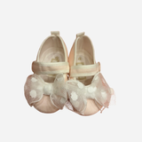 Scarpine Neonata Rosa con Fiocco in Tulle