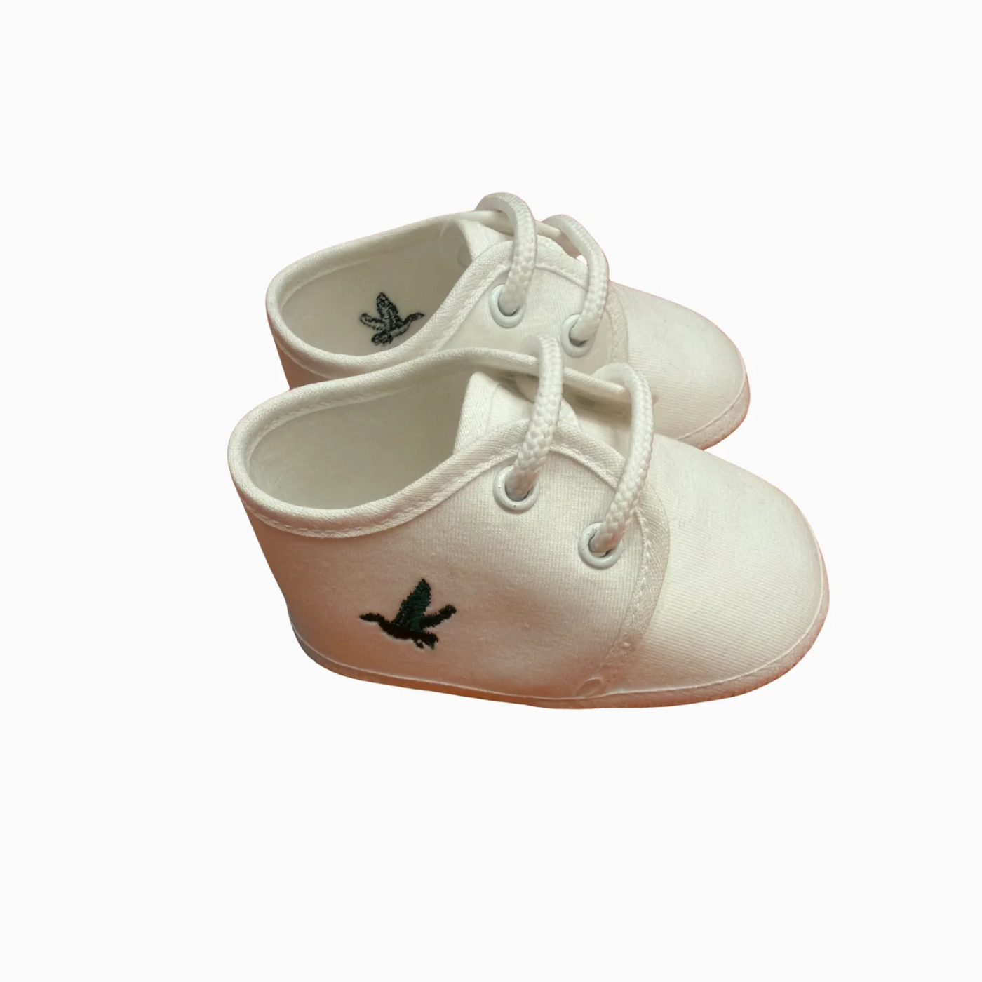 Scarpine Neonato Panna con Lacci e Ricamo Laterale Brooksfield