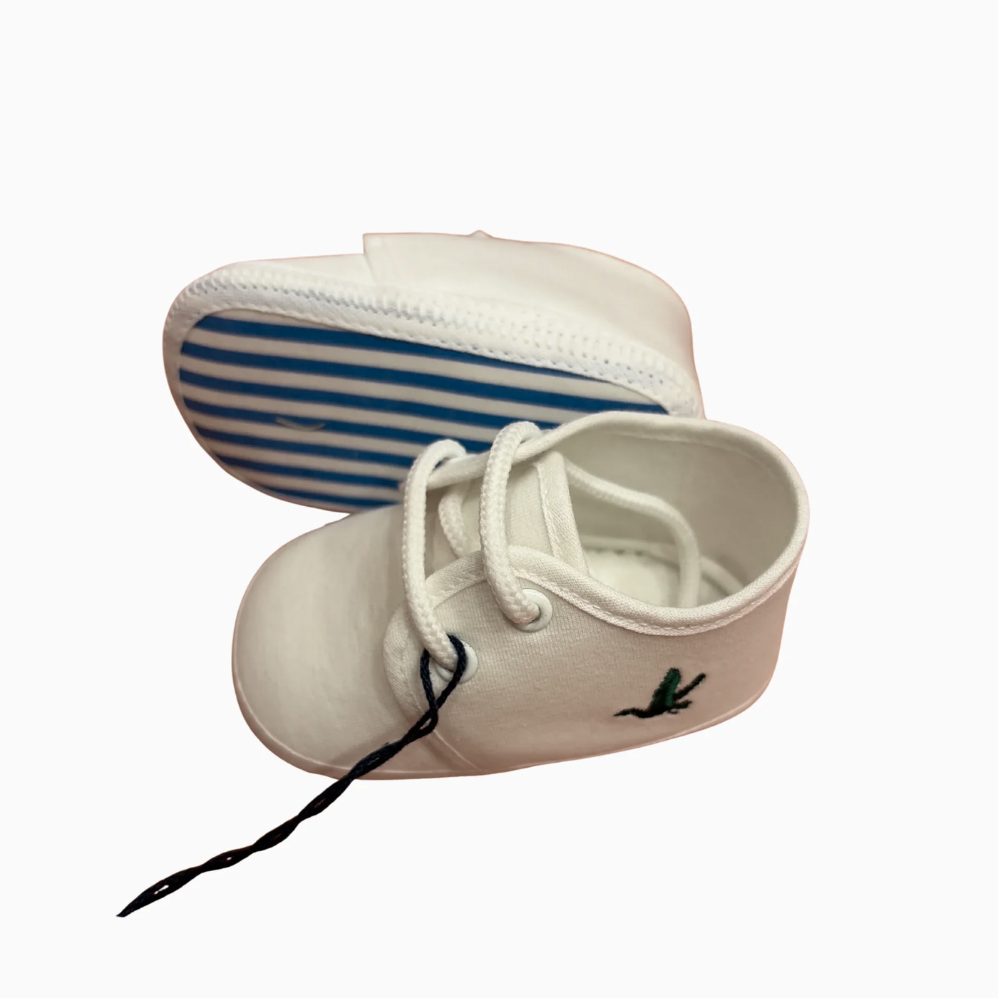 Scarpine Neonato Panna con Lacci e Ricamo Laterale Brooksfield