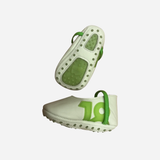 Scarpine Neonato Cuquito Bianche con Elastico Verde