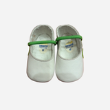 Scarpine Neonato Cuquito Bianche con Elastico Verde