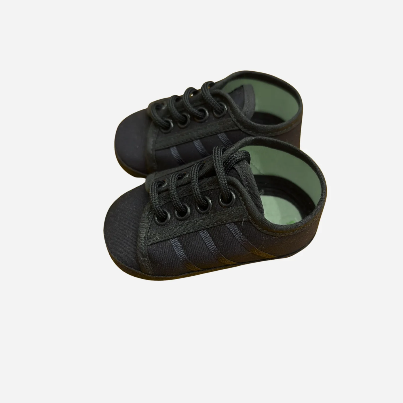 Scarpine Neonato Nere Sportive con Lacci Aletta
