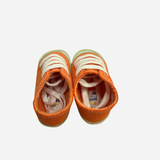 Scarpine Neonato Arancioni Stile Sneakers con Lacci Bianchi Coquito