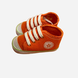 Scarpine Neonato Arancioni Stile Sneakers con Lacci Bianchi Coquito