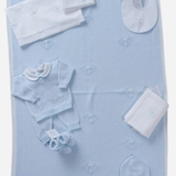 Set Nascita Neonato Azzurro con Copertina e Accessori Coordinati