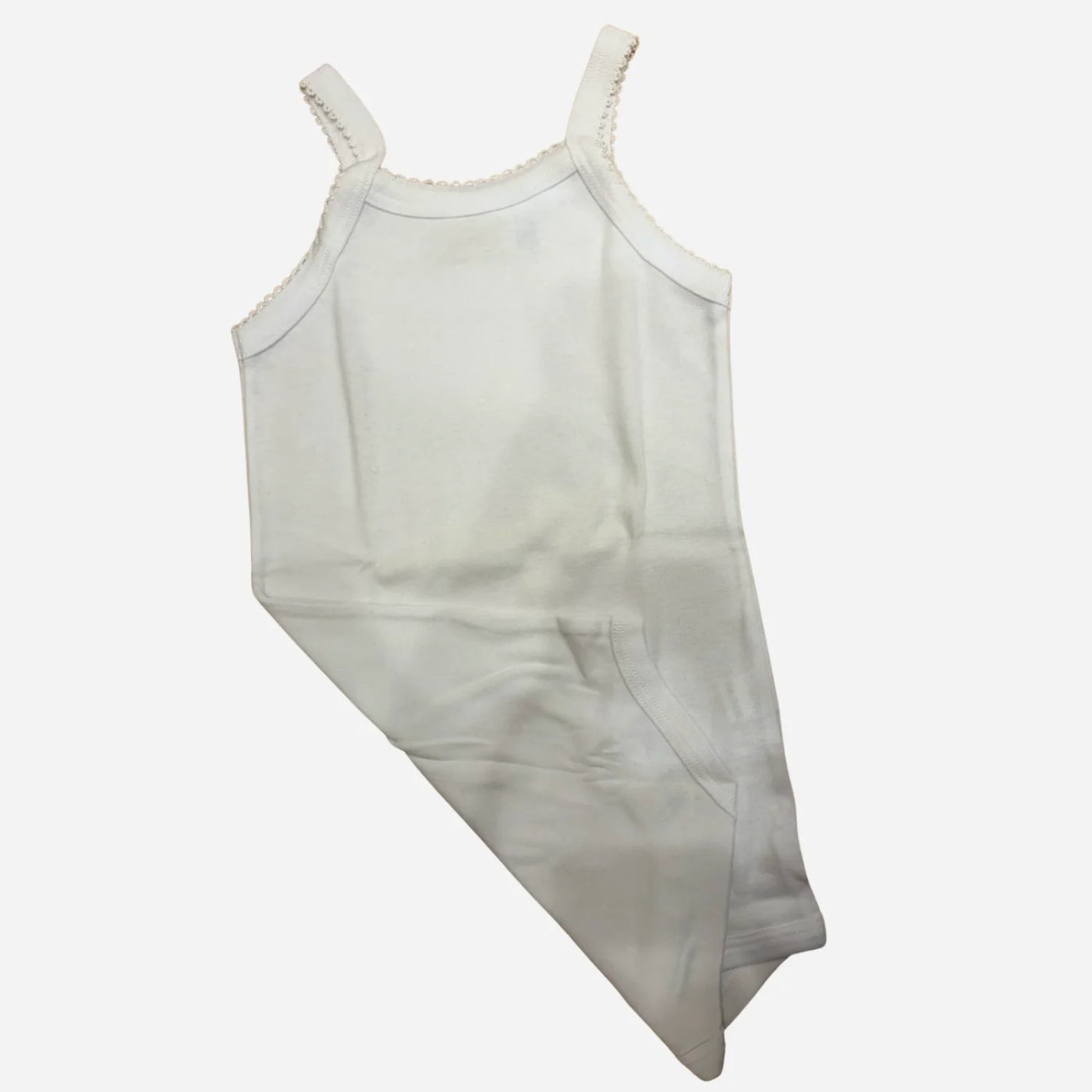 Body Neonata Bianco con Spalline e Bordo in Pizzo
