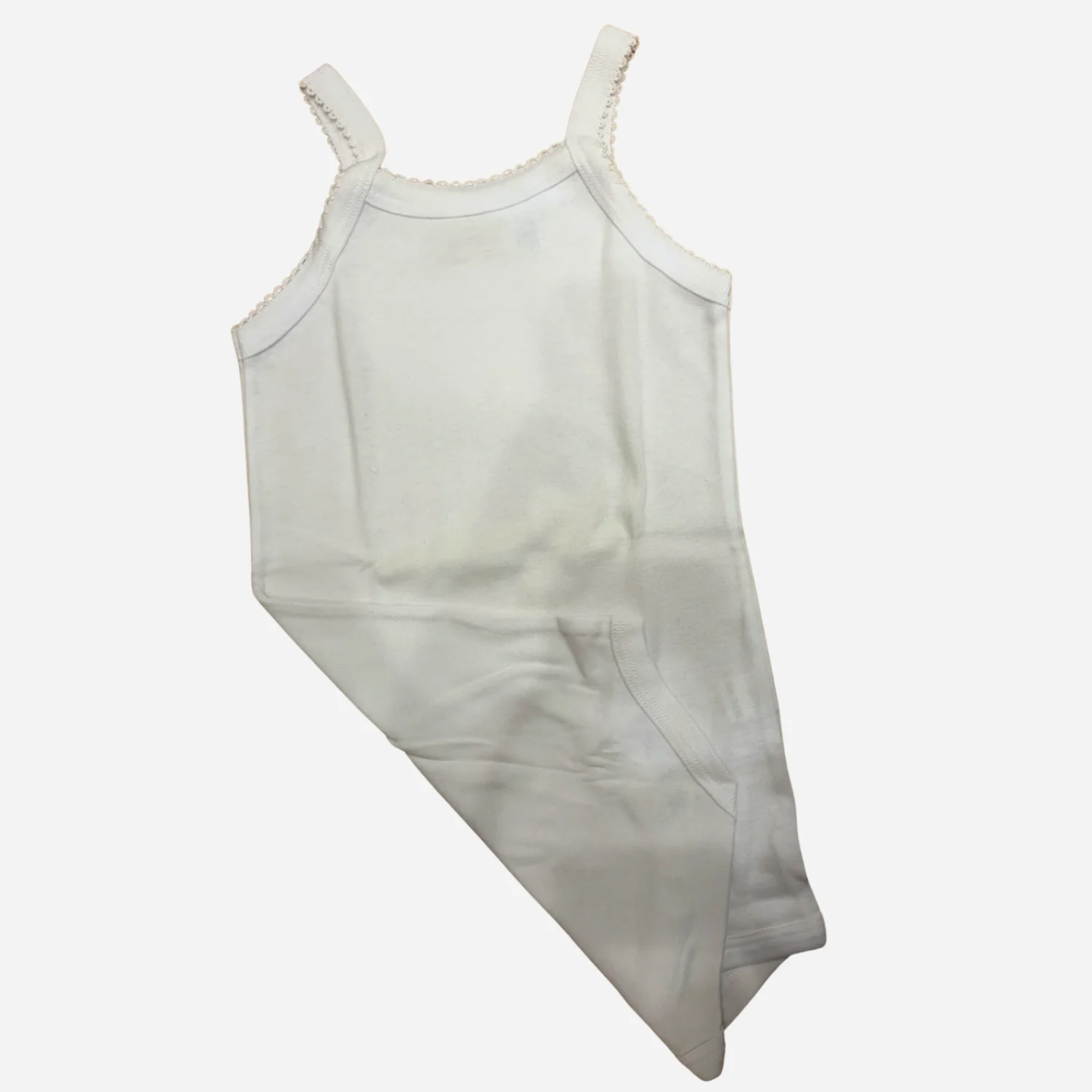 Body Neonata Bianco con Spalline e Bordo in Pizzo