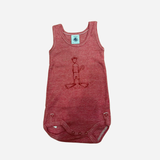 Body Neonato Petit Bateau Rosso Smanicato con Stampa Surf