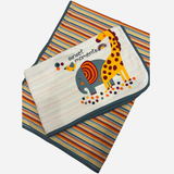 Copertina Neonato Safari con Giraffa ed Elefante
