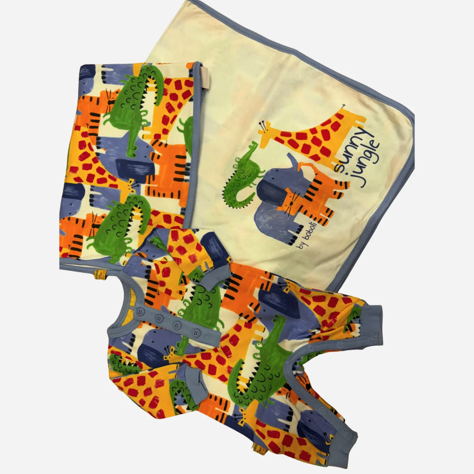 Set Neonato Boboli Sunny Jungle con Copertina e Pagliaccetto