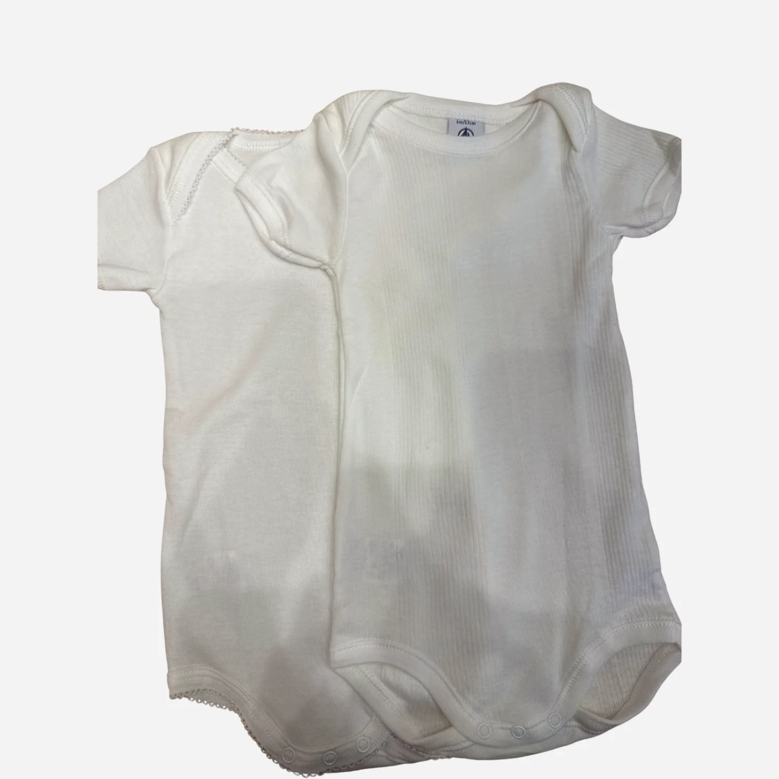 Set 2 Body Neonato Bianchi a Manica Corta