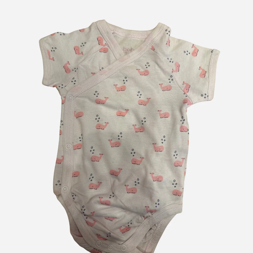 Body Neonata Boboli Rosa con Fantasia Balene
