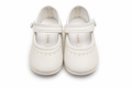 Ballerine Neonata Avorio con Cinturino e Bordo Traforato – Le Bebé