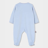 Tutina neonato Boboli azzurra con gufetti e piedini