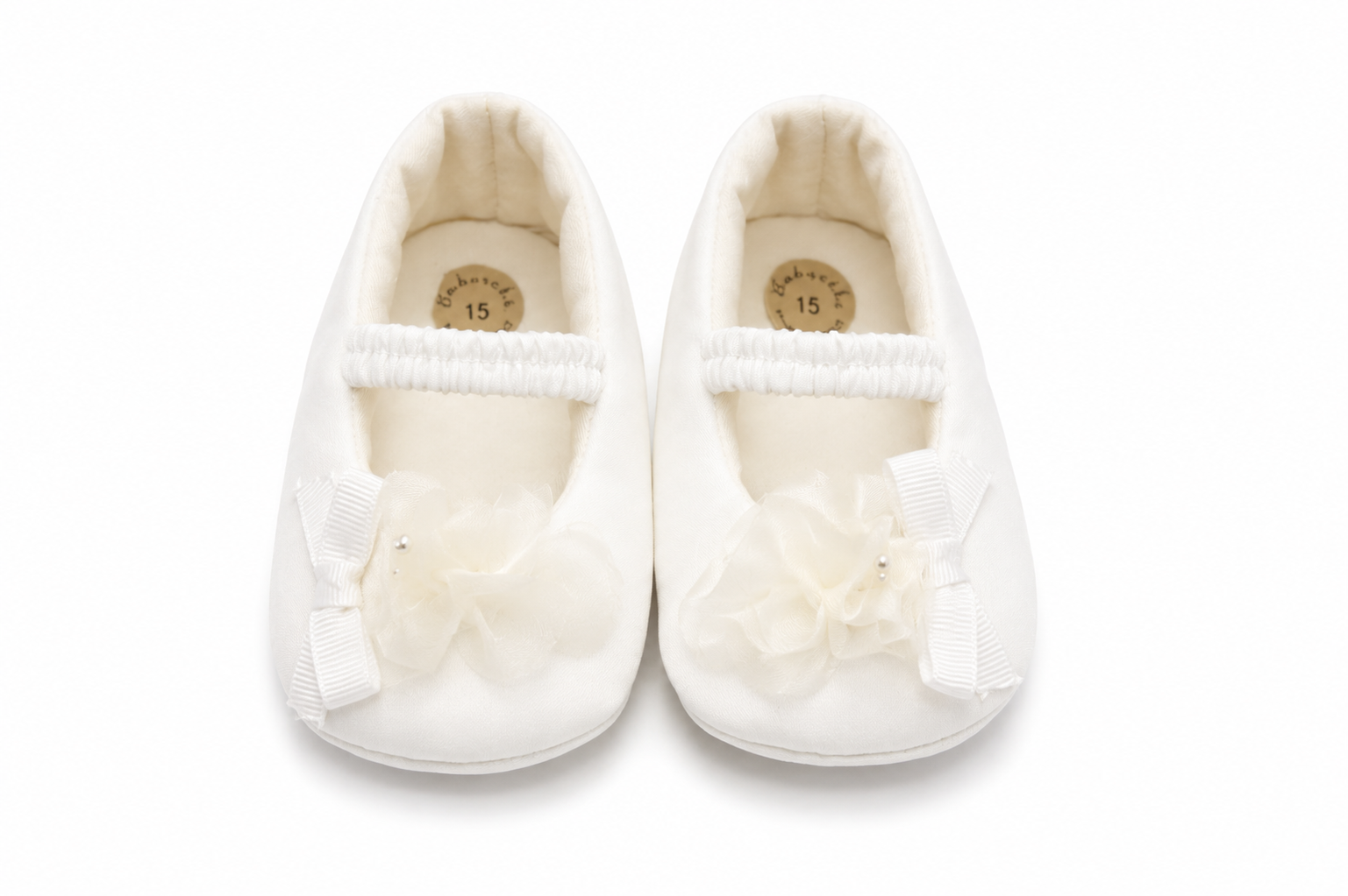 Scarpine Neonata Bianche con Fiore Laterale – Ambarabà