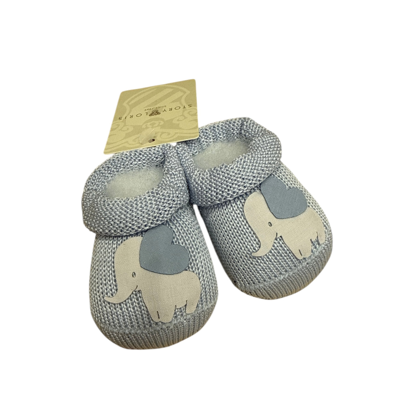 Scarpine neonato azzurre con elefantino – Story Loris