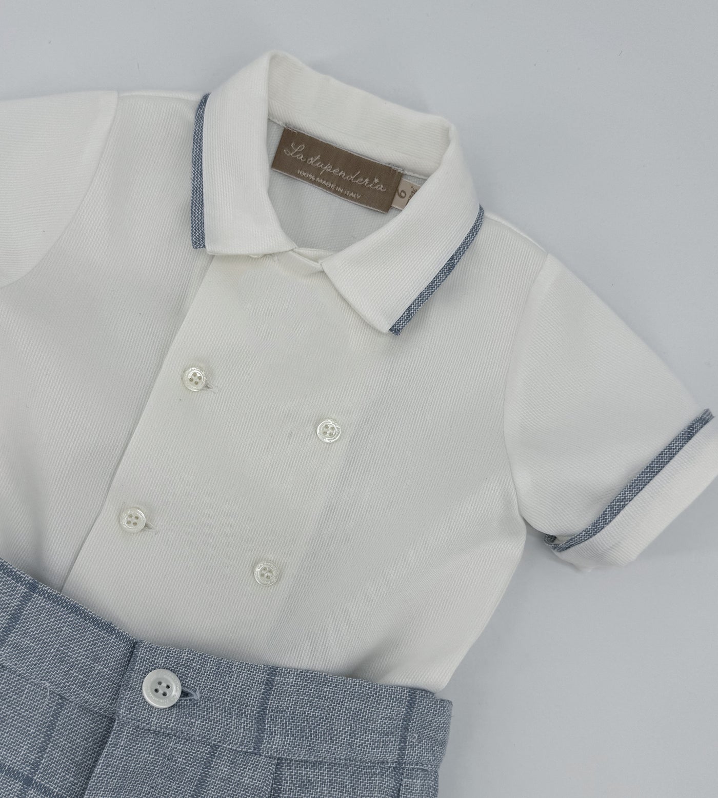 Completo Inglese Neonato con Camicia Doppiopetto e Papillon – La Stupenderia