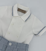 Completo Inglese Neonato con Camicia Doppiopetto e Papillon – La Stupenderia