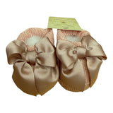 Scarpine neonato rosa antico con fiocco – Story Loris