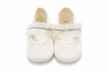 Ballerine Neonata Avorio con Pizzo e Strass – Le Bebé