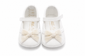 Ballerine Neonata Bianche con Fiocco Beige – Baby Comfort