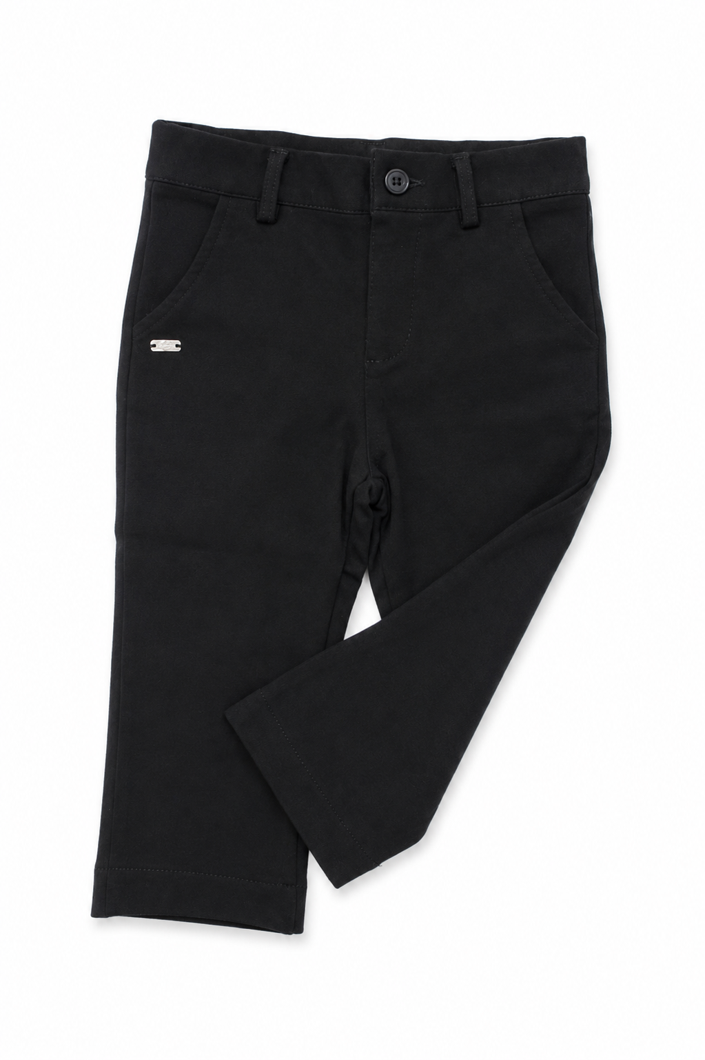 Coordinato componibile Le Bebé da neonato con camicia bianca, papillon, cappello, salopette corta e pantalone lungo blu navy