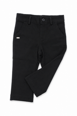Coordinato componibile Le Bebé da neonato con camicia bianca, papillon, cappello, salopette corta e pantalone lungo blu navy