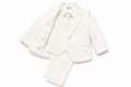 Completo elegante Bimbalò da bambino 5 pezzi color panna con giacca, gilet e pantalone