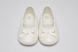 Ballerine Neonata Avorio Luminose con Fiocco in Raso – Bimbalò