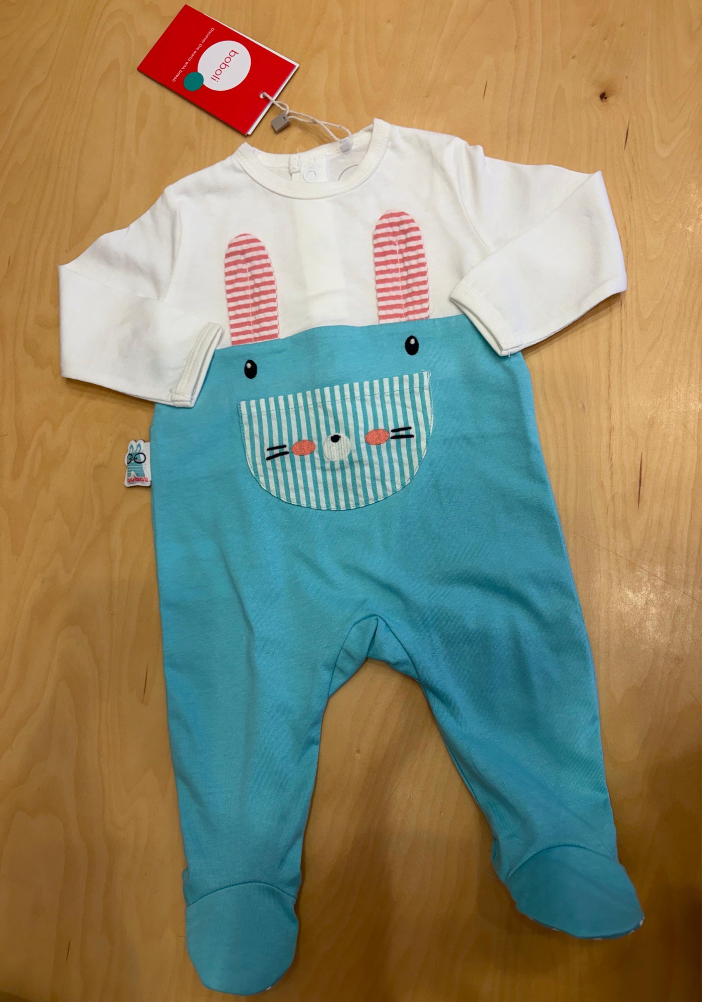 Tutina neonato Boboli con coniglietto – cotone manica lunga