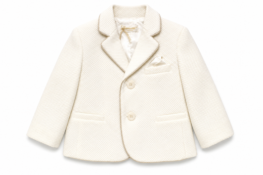 Giacca elegante Bimbalò da bambino color panna con profili beige