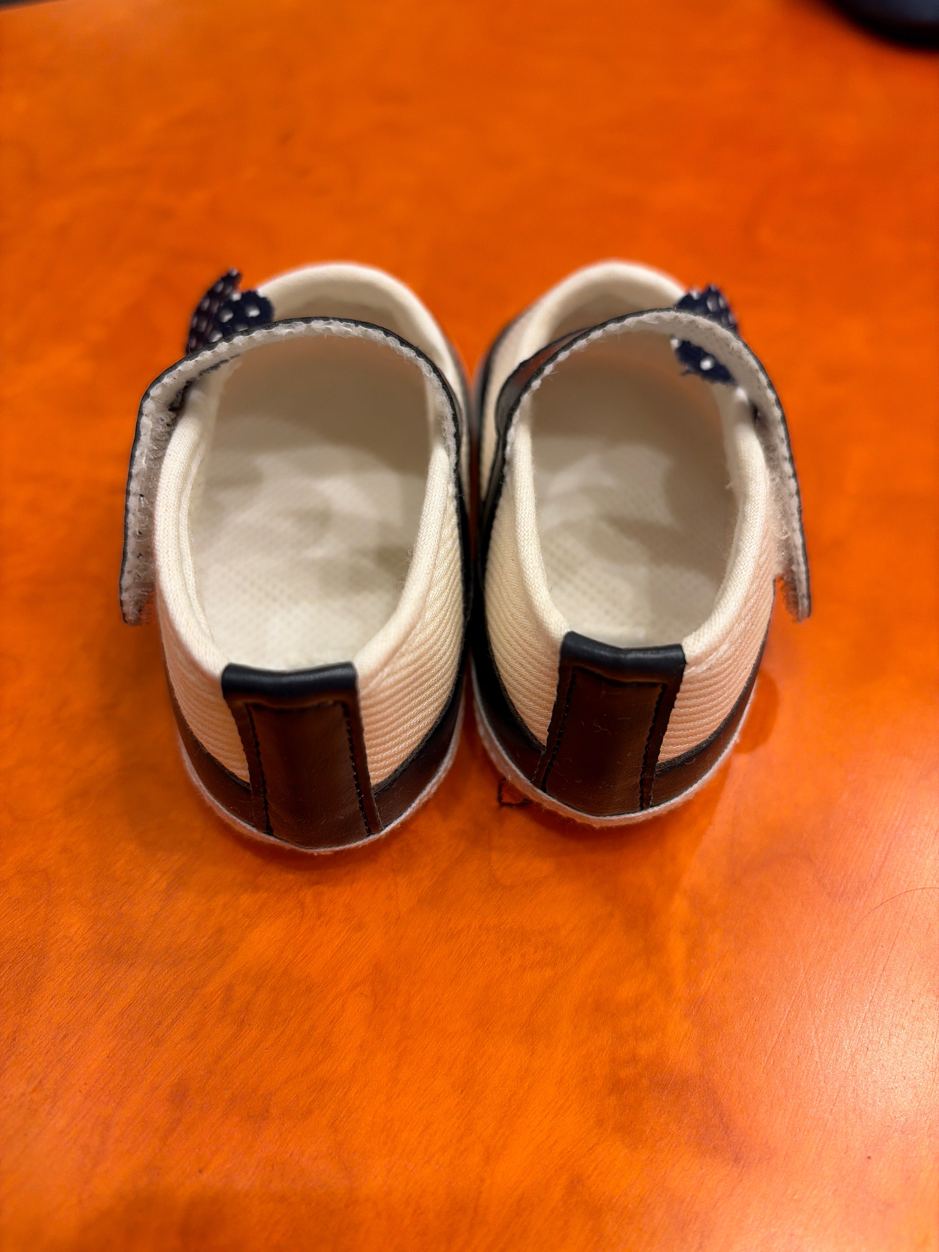 Ballerine Bambina Bianco Panna e Blu Navy con Applicazione Fiore