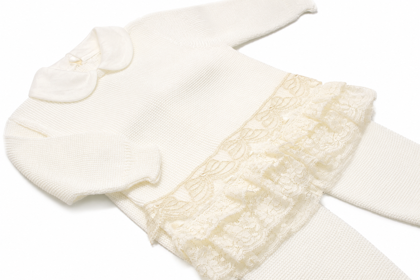 Tutina Elegante Bambina 2 Pezzi in Maglia con Pizzo – La Bottega del Pizzo