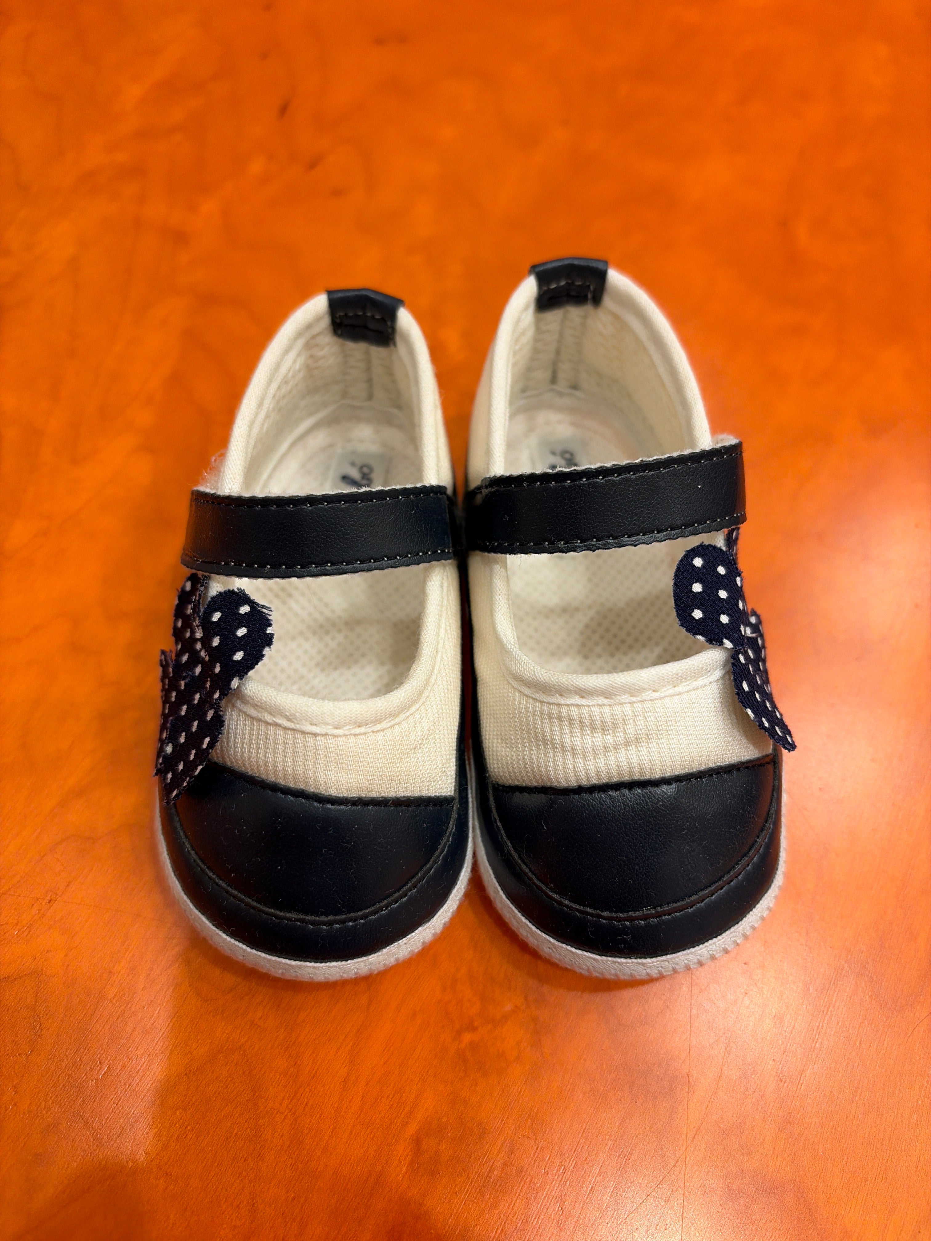 Ballerine Bambina Bianco Panna e Blu Navy con Applicazione Fiore