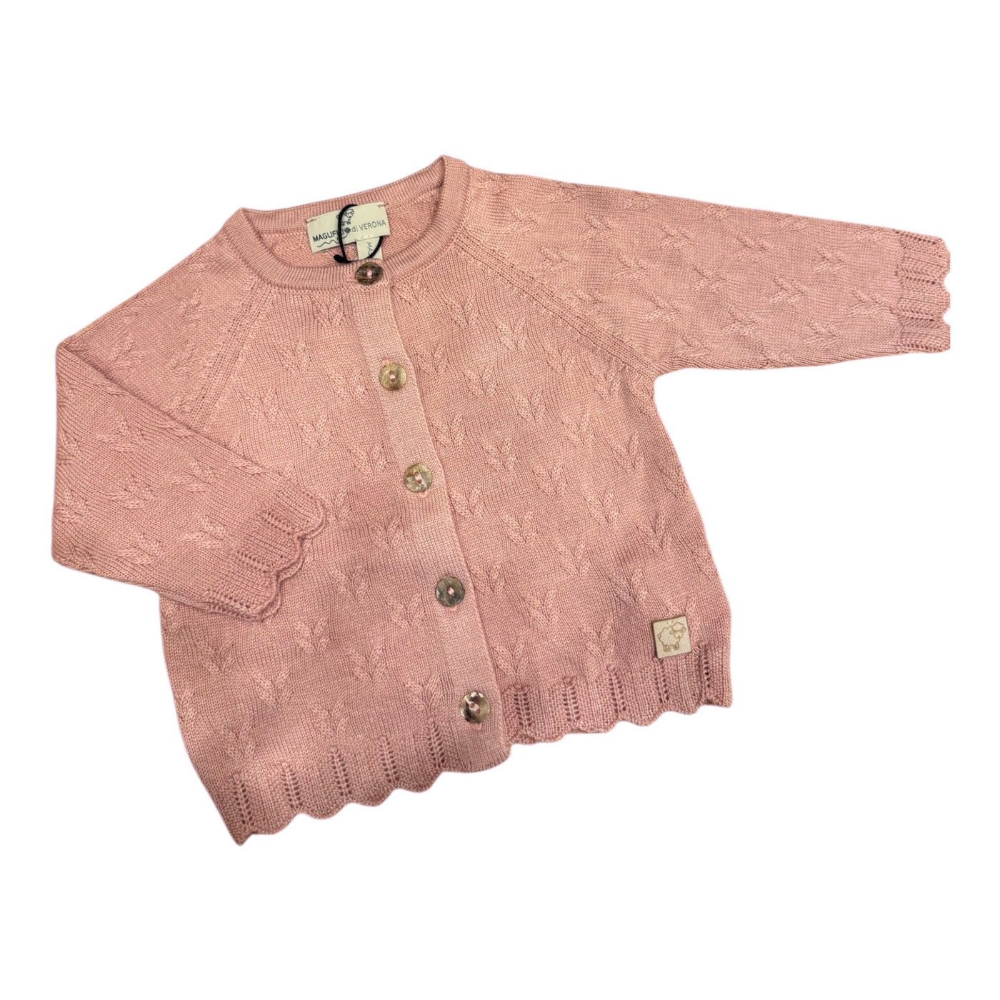 Set prima nascita neonato in cotone rosa– Maglificio di Verona