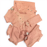 Set prima nascita neonato in cotone rosa– Maglificio di Verona