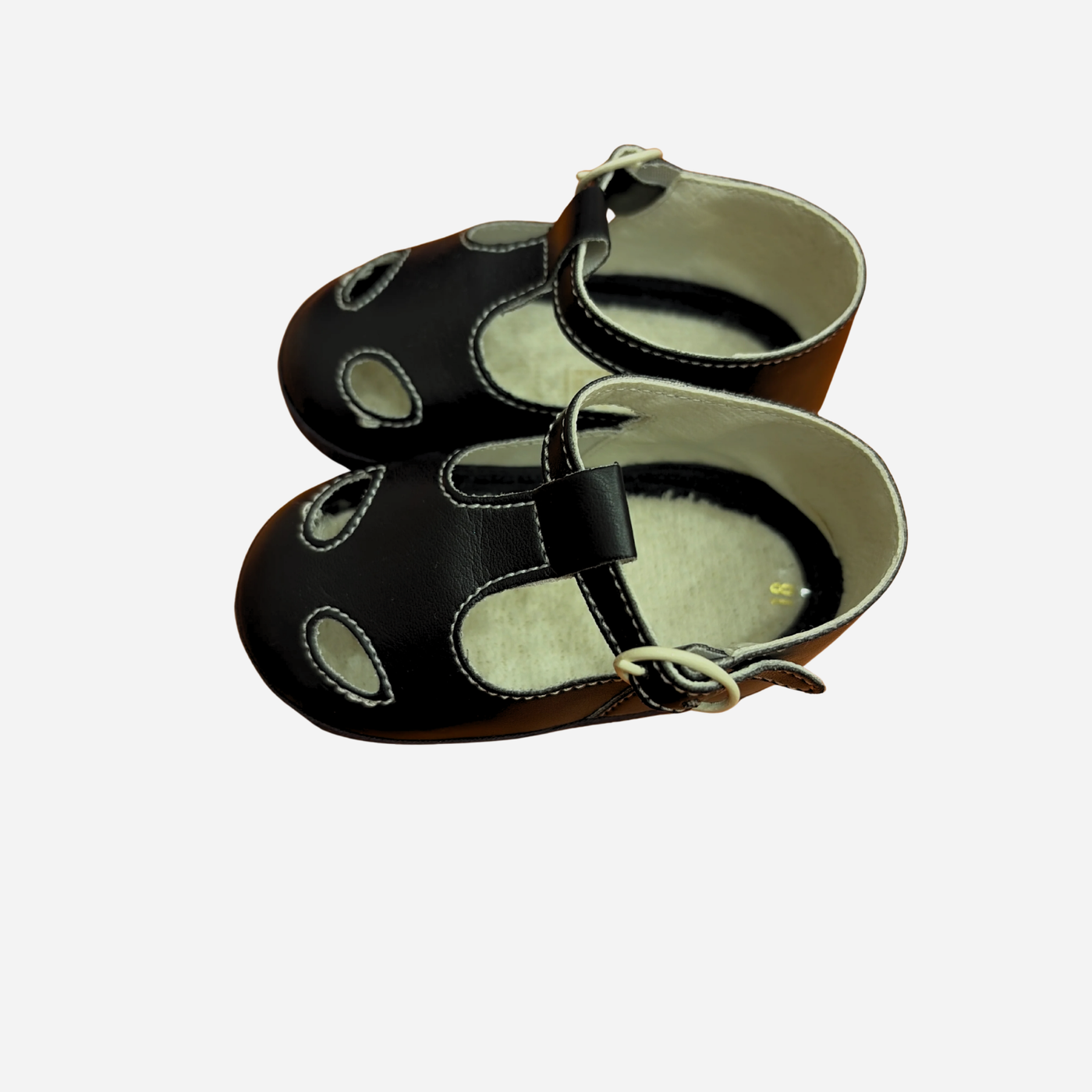Scarpine Neonato Eleganti Nere con Cinturino e Fibbia Aletta