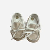 Scarpine Neonato Beige con Lacci e Profili Bianchi Ambarabà