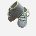 Scarpine Neonato Azzurre Vichy con Lacci Bianchi Baby Graziella